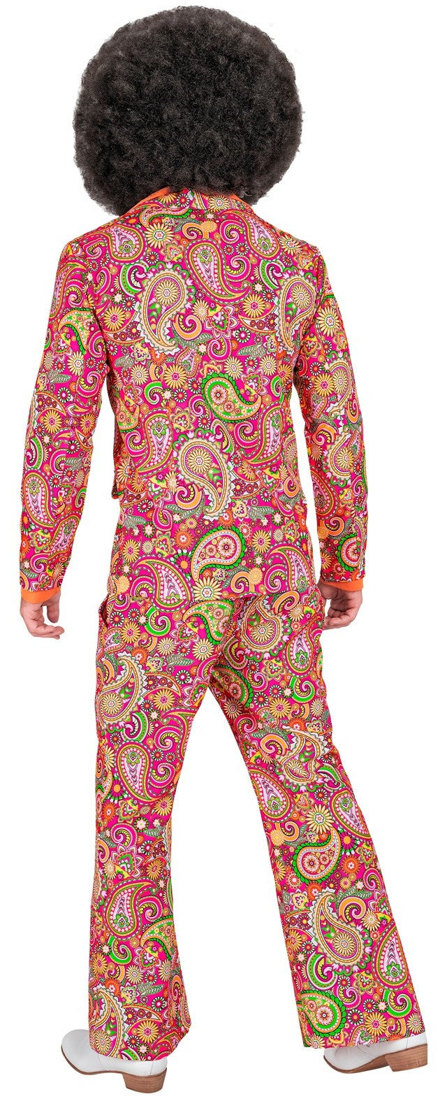 Traje Años 60 con Estampado Paisley Rosa para Hombre