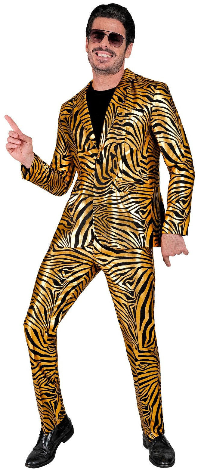 Traje con Estampado de Tigre Dorado para Hombre