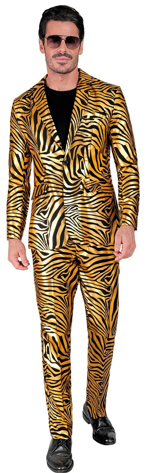 Traje con Estampado de Tigre Dorado para Hombre