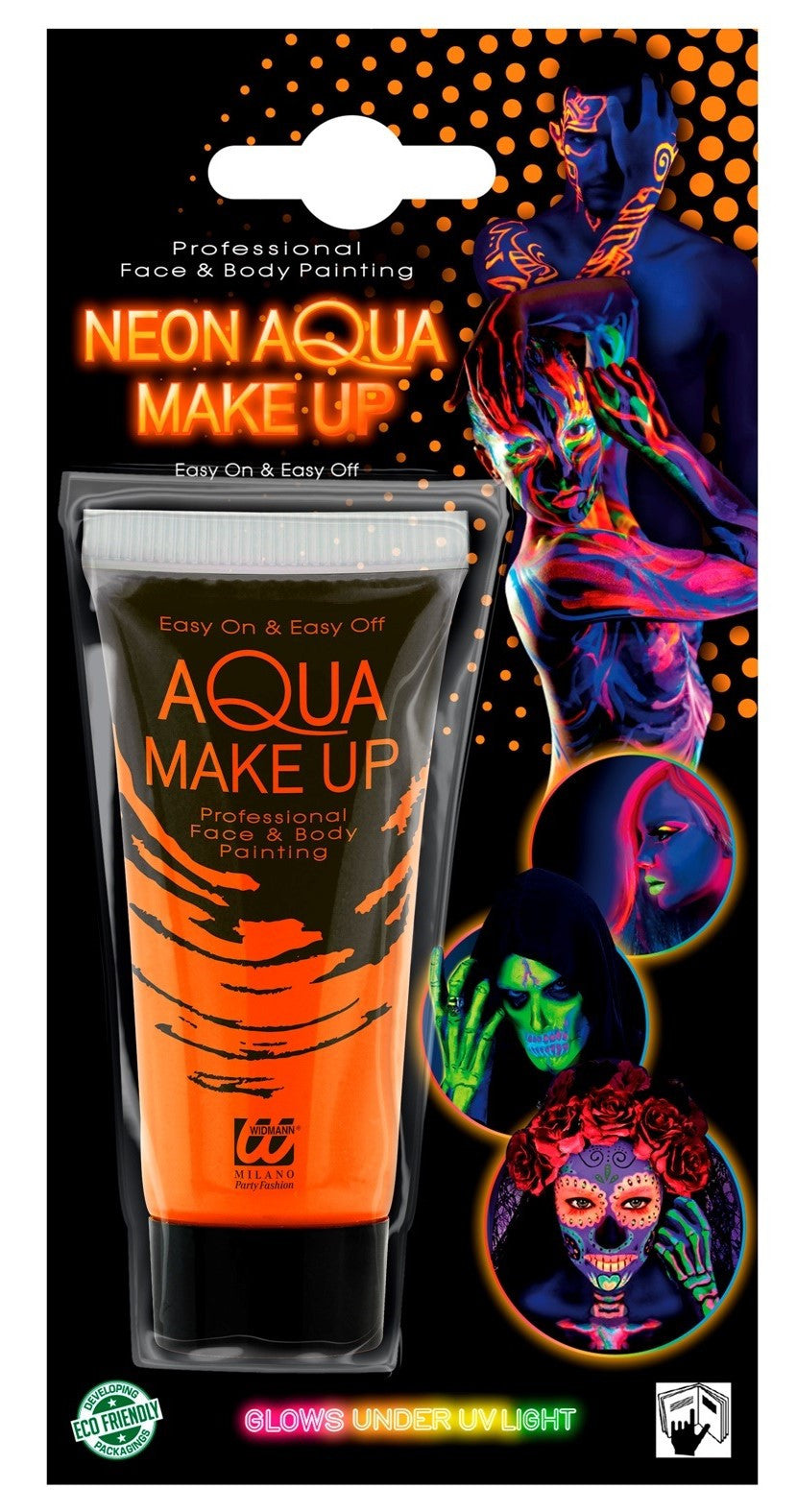 Maquillaje al Agua Naranja Neón en Tubo