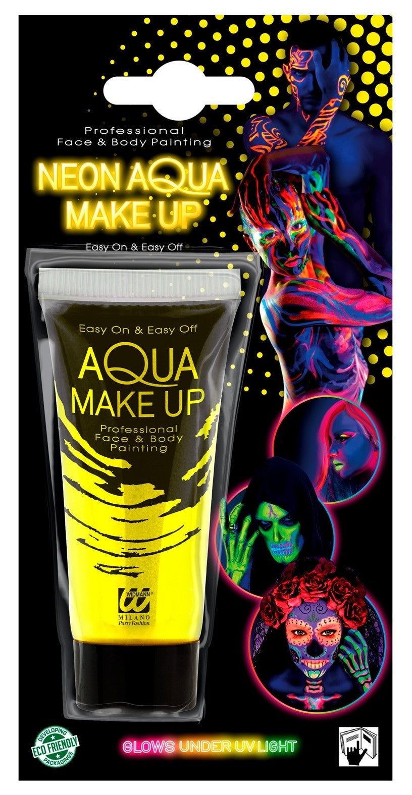 Maquillaje al Agua Amarillo Neón en Tubo