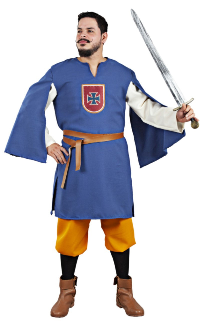 Disfraz de Escudero Medieval Azul para Hombre