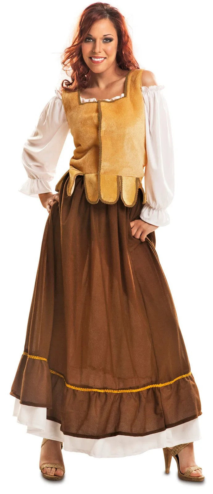 Disfraz de Mesonera Medieval con Chaleco para Mujer