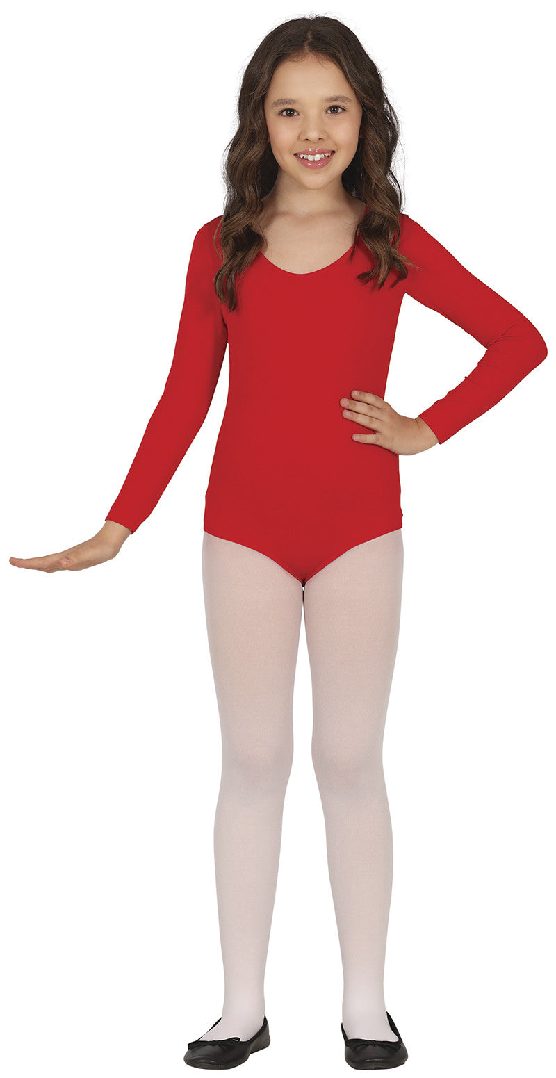 Maillot Rojo de Manga Larga para Niña