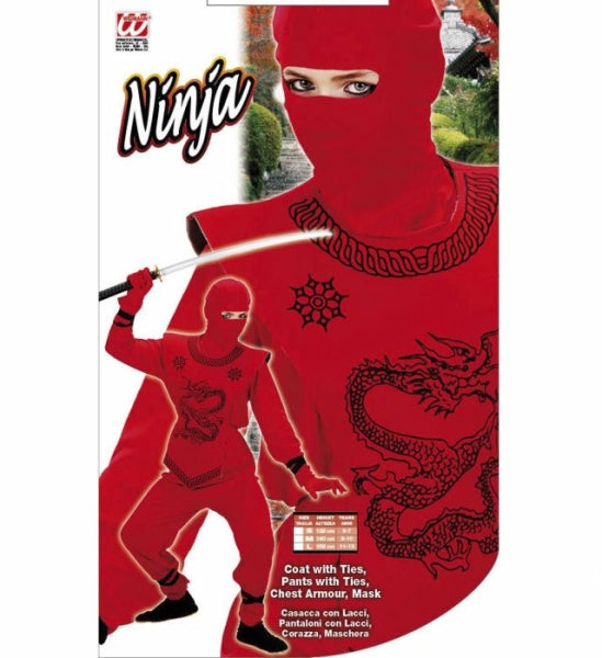 Disfraz de Ninja Dragón Rojo para Niño