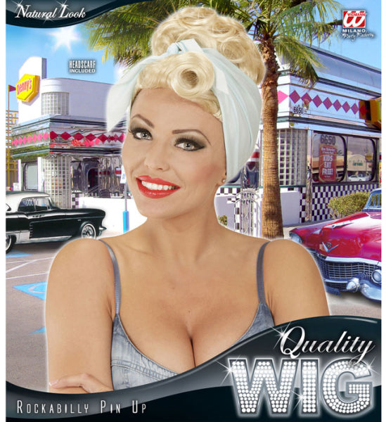 Peluca Rockabilly Rubia Pin-up