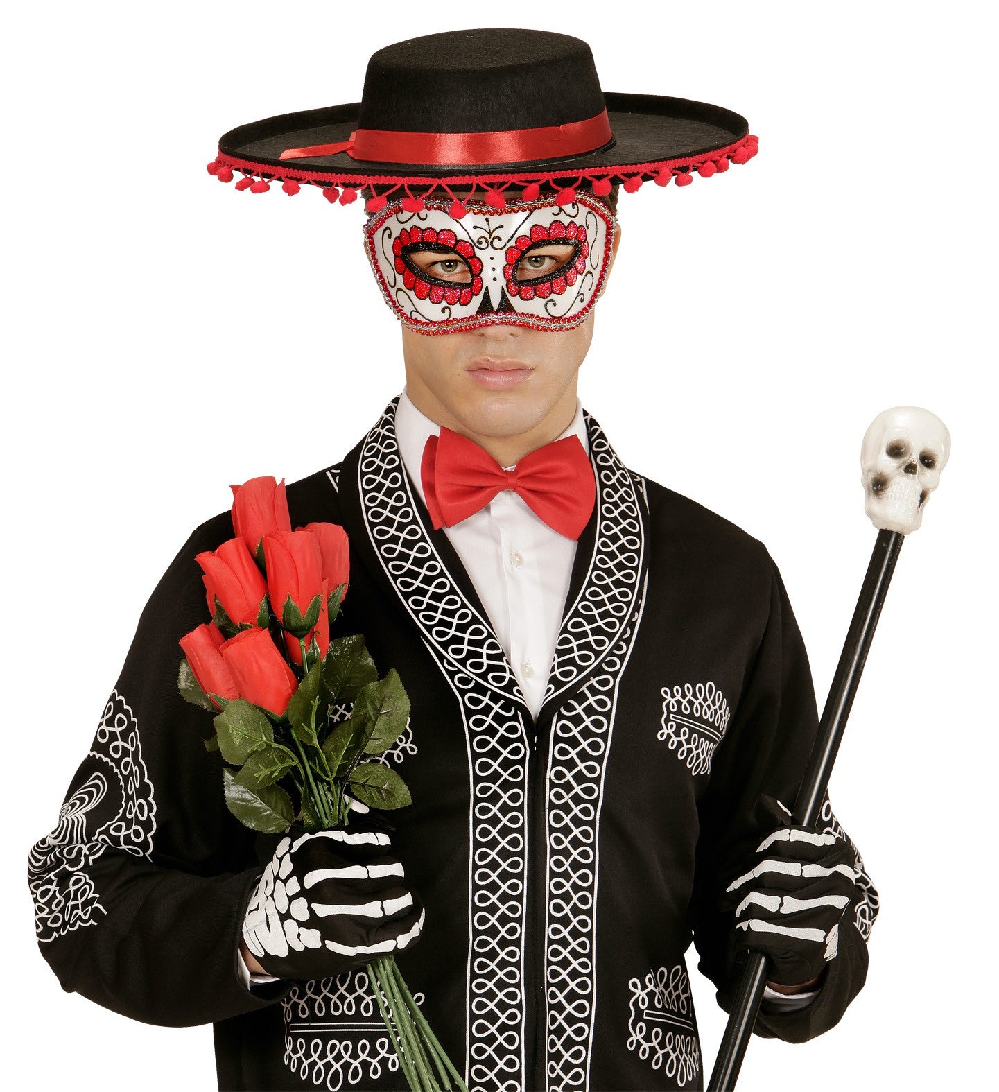 Antifaz rojo del Día de los Muertos