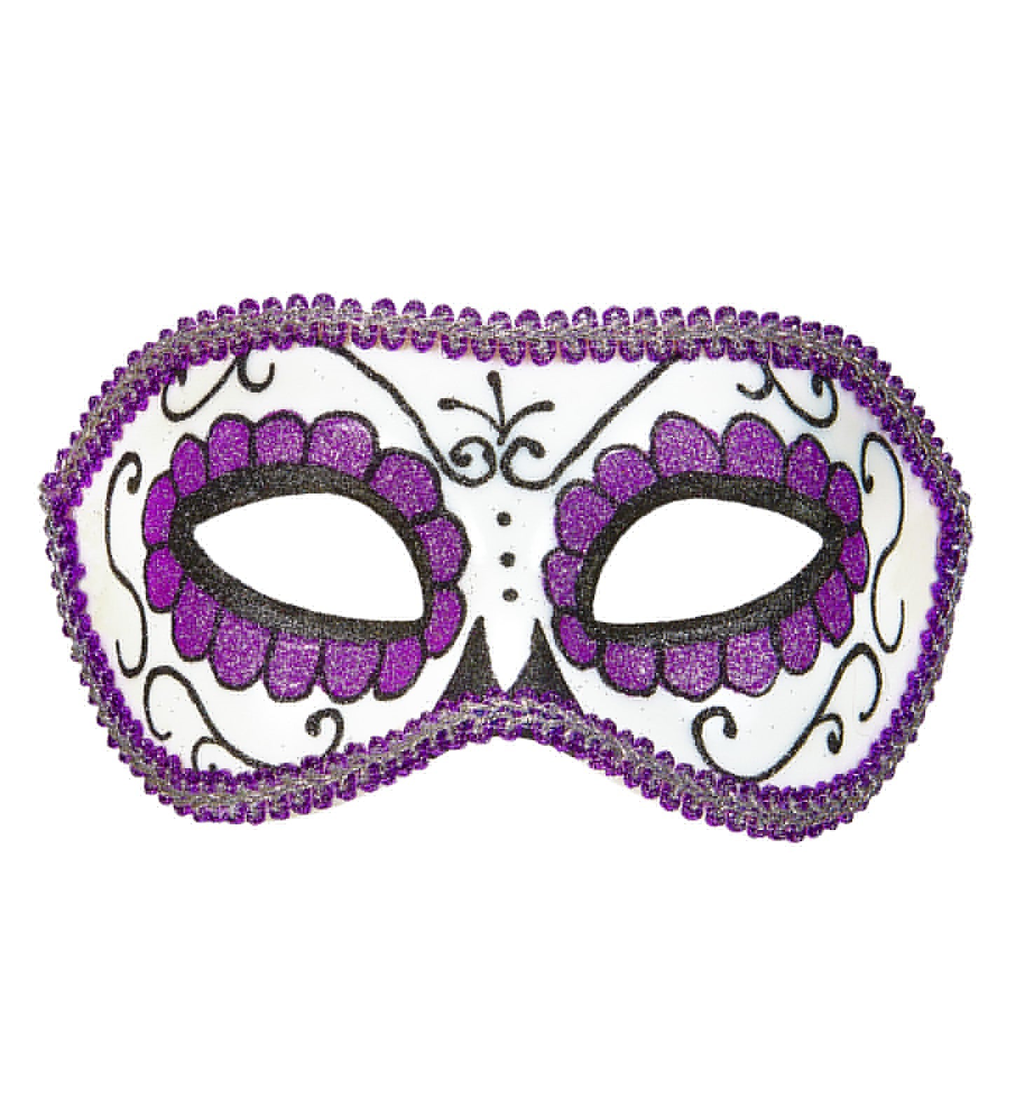 Antifaz morado del Día de los Muertos