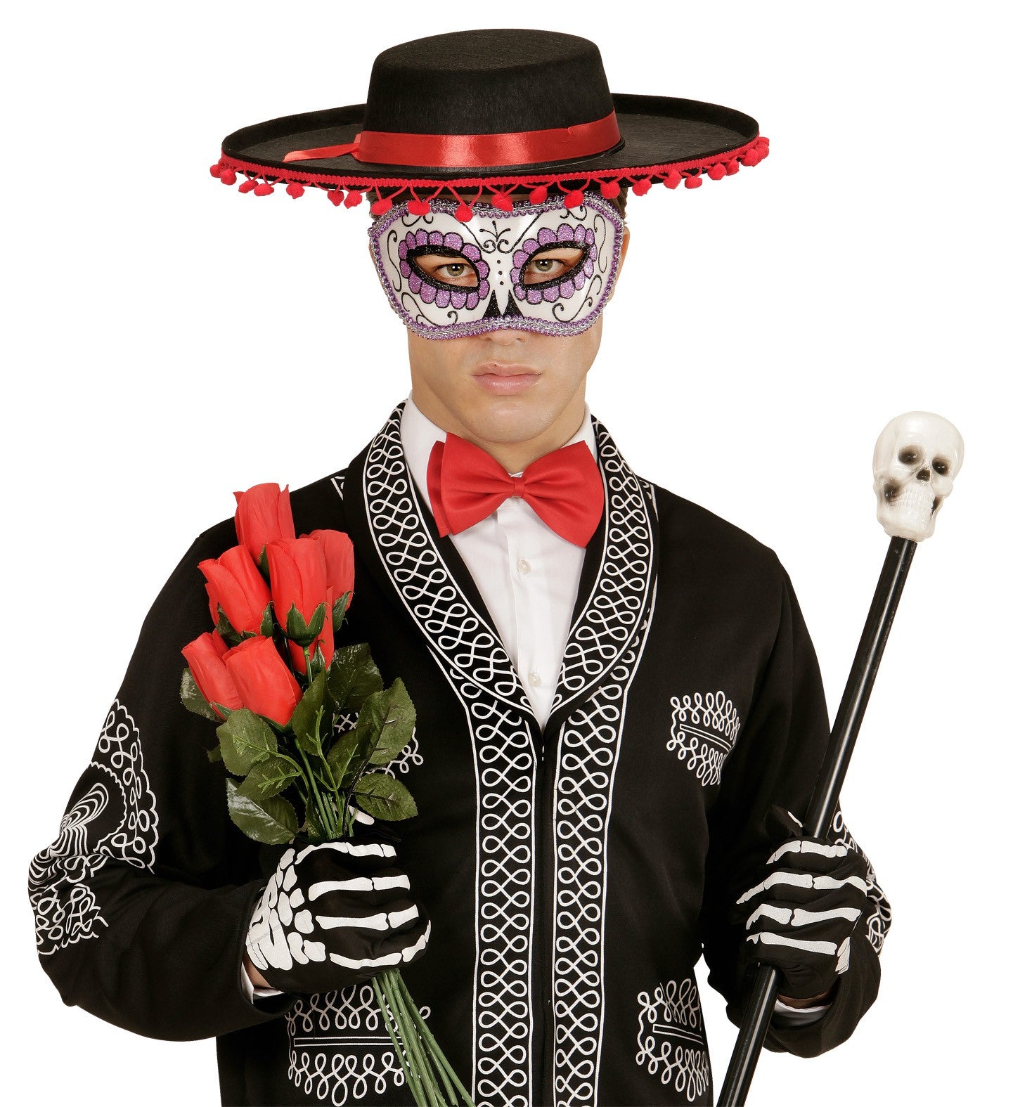 Antifaz morado del Día de los Muertos