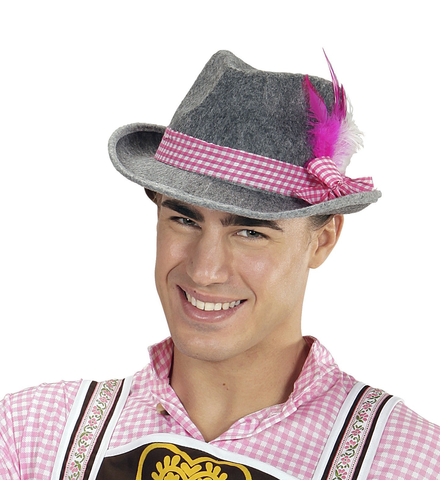 Sombrero Oktoberfest Gris y Rosa