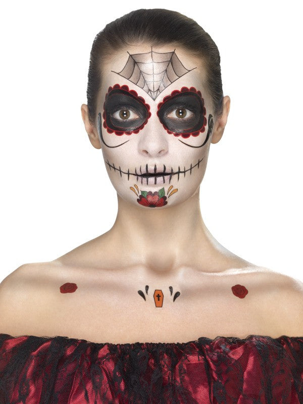 Kit Tatuajes y Maquillaje Catrina Rojo