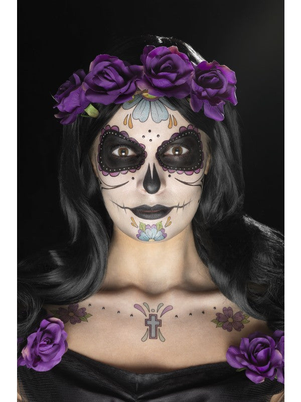 Kit Tatuajes y Maquillaje Catrina Morado