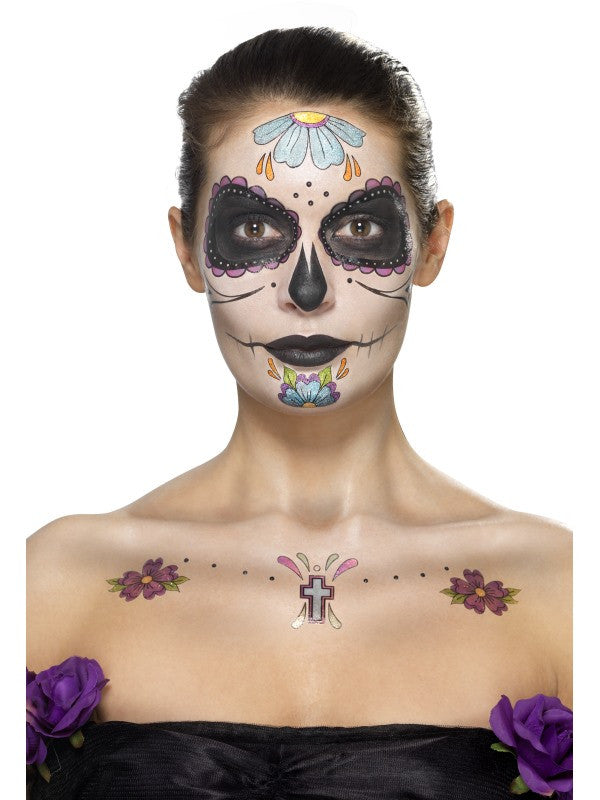 Kit Tatuajes y Maquillaje Catrina Morado